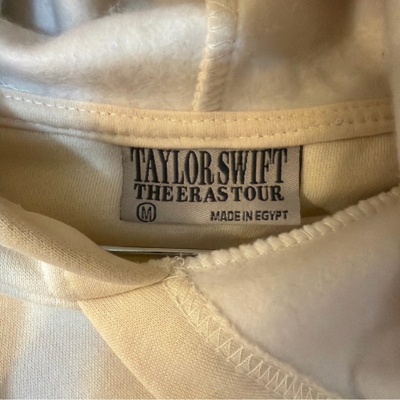 Official Taylor Swift The Eras Tour II Cream Hoodie w/ black/white Graphic Print - Picture 4 of 8